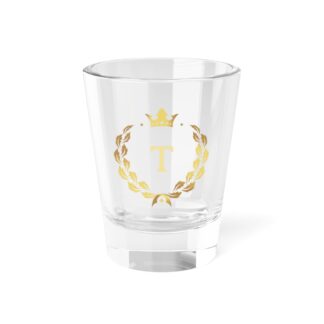 1.5oz Monogram Teke Gold Crest Shot Glass